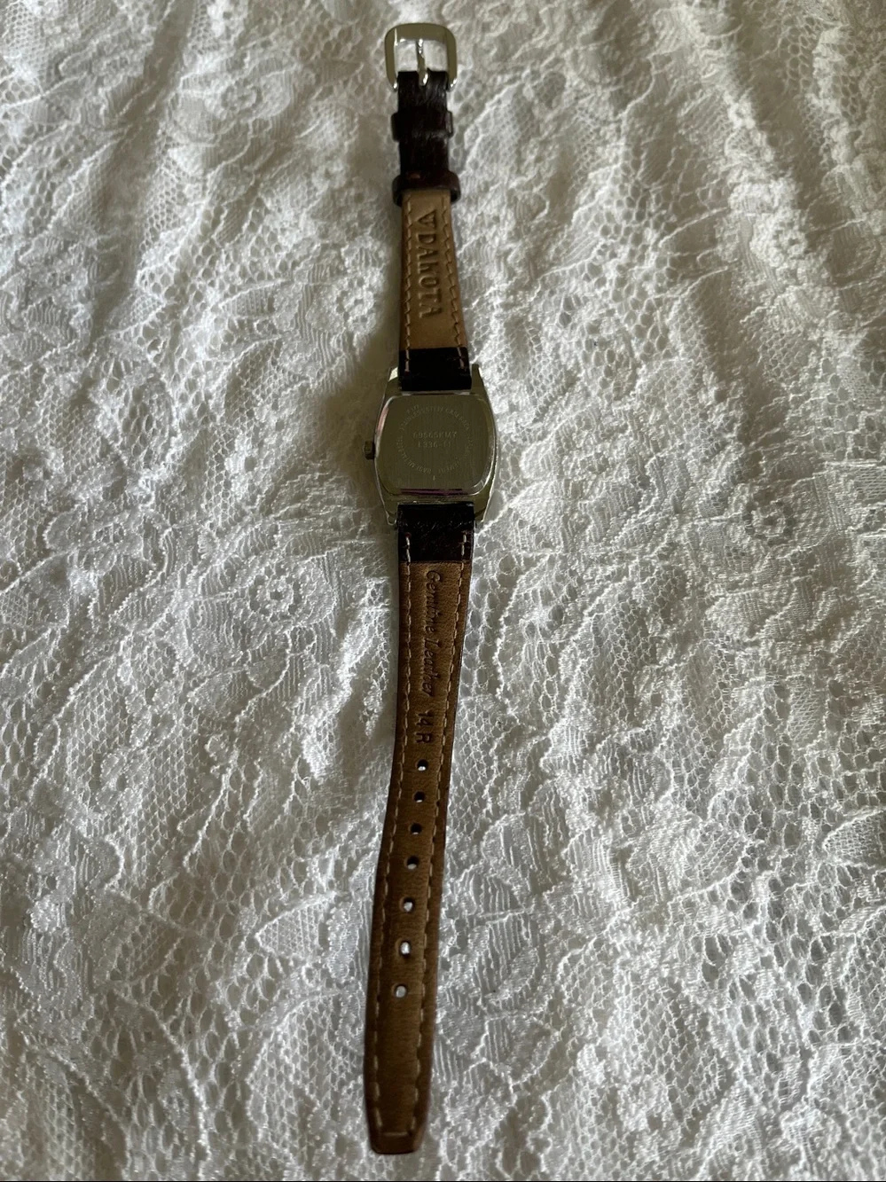 Jessica Simpson Gold Tone Cream Dial Watch with Brown Leather Strap